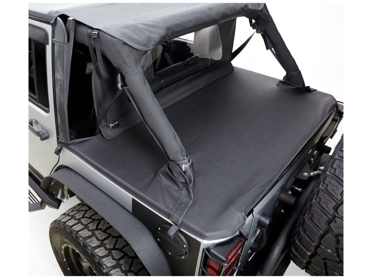 Rampage Tonneau Covers-For 2007-2018 Jeep Wrangler JK 2-Door,Black Diamond