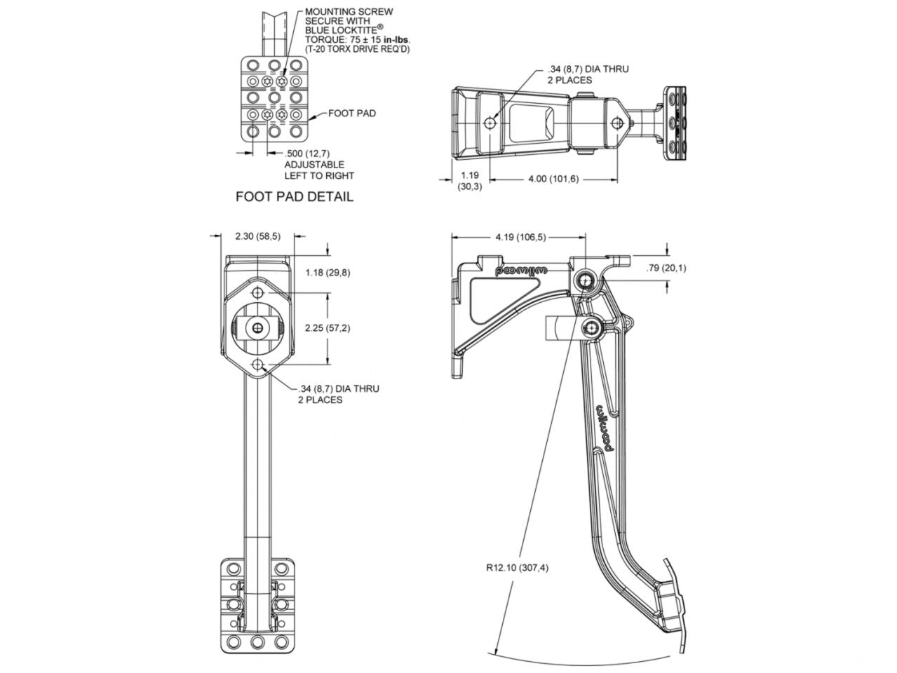 Wilwood Swing Mount Clutch Pedal Kit