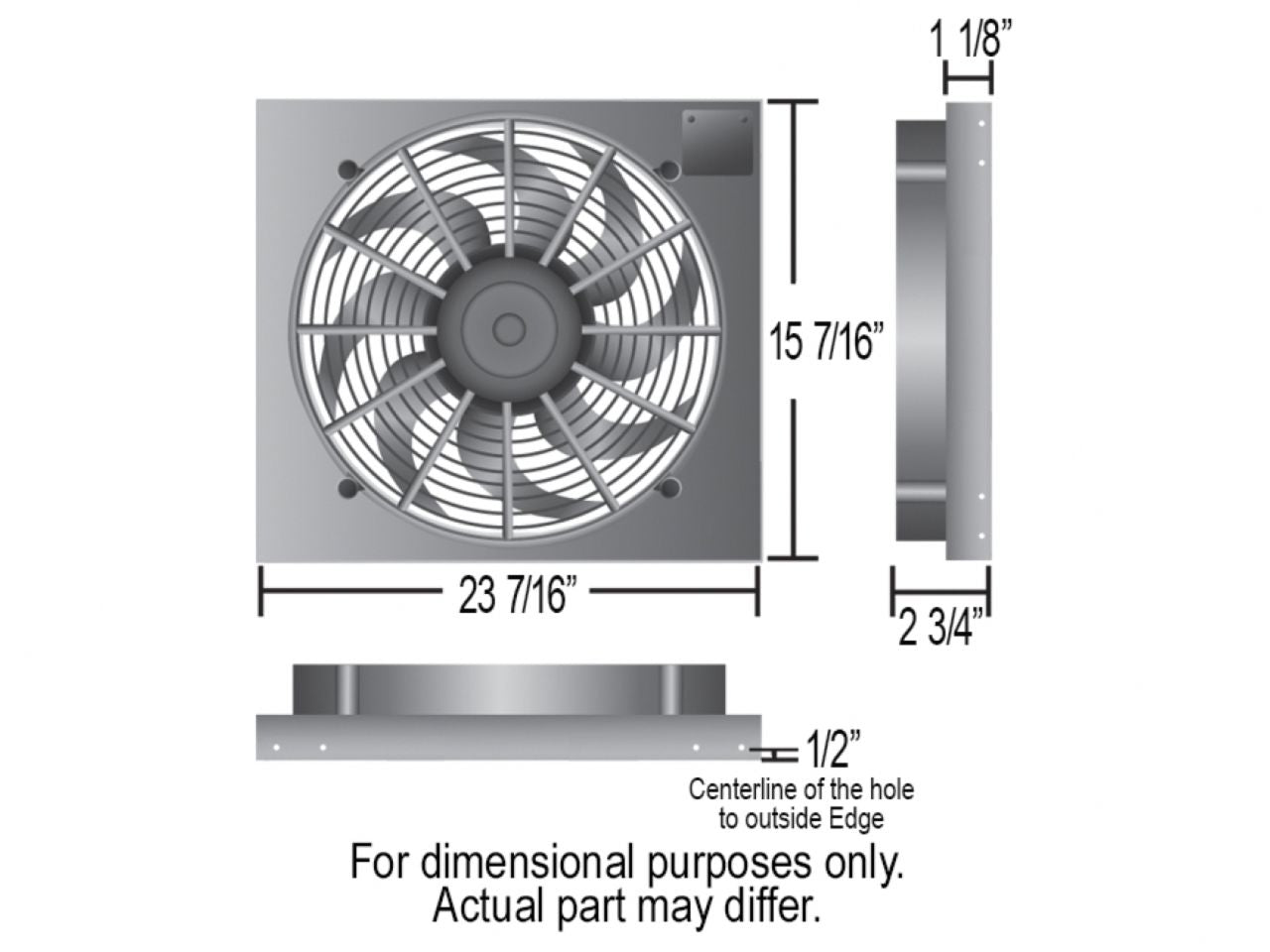 Derale RAD Fan/Aluminum Shroud Assembly