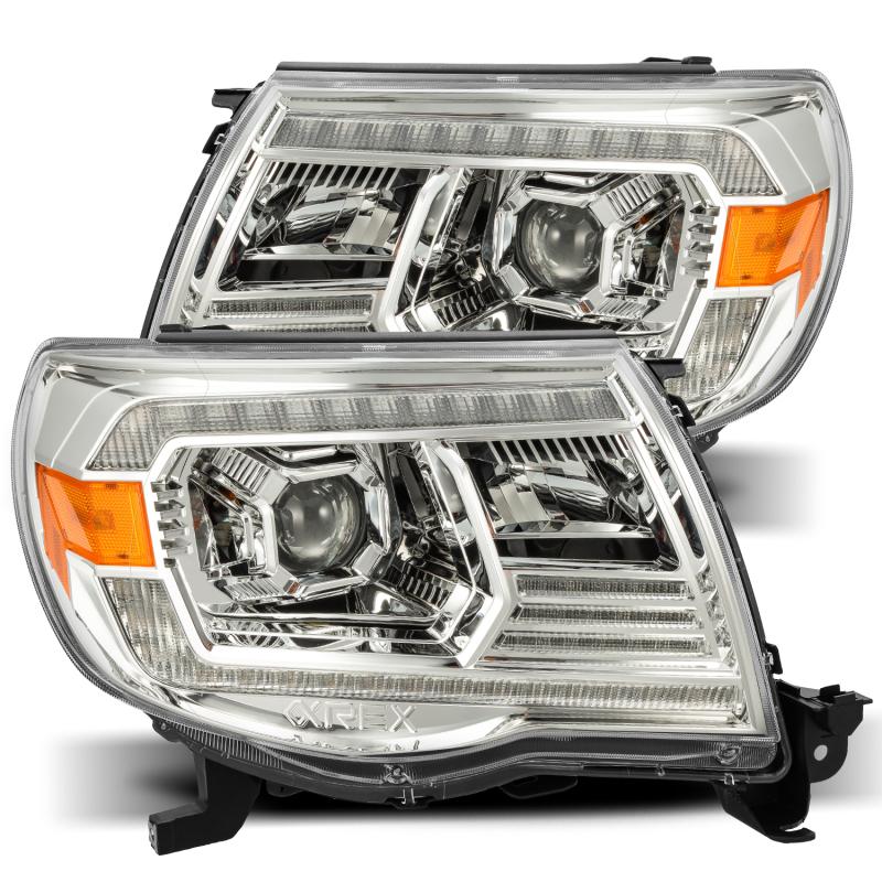 AlphaRex 05-11 Toyota Tacoma PRO-Series Projector Headlights Plank Style Design Chrome w/DRL 880737 Main Image