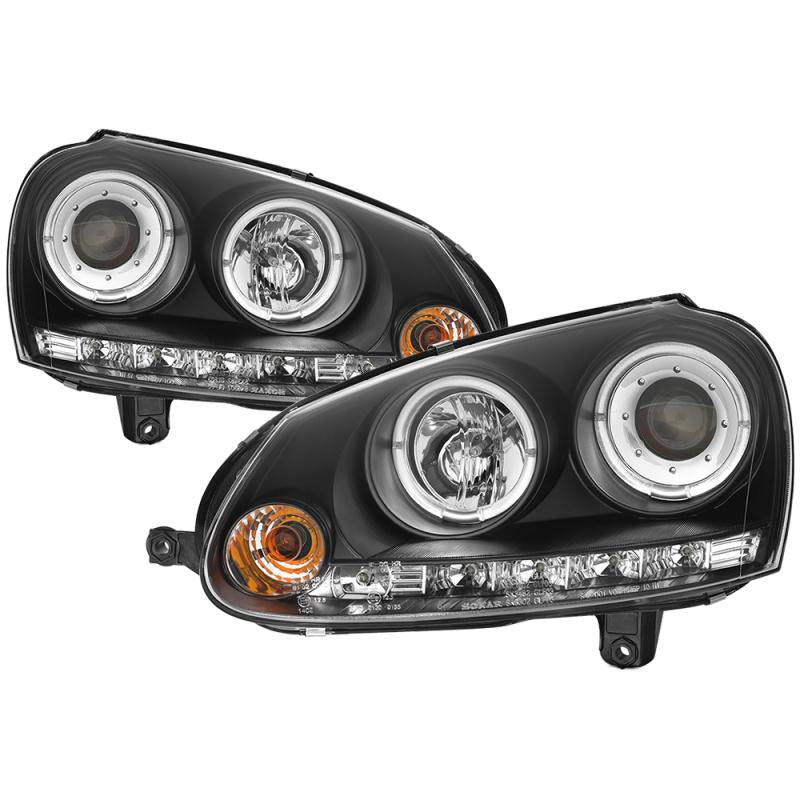 Spyder Volkswagen GTI 06-09/Jetta 06-09 Halogen Model Only - LED Halo DRL Black PRO-YD-VG06-HL-BK 5012098 Main Image