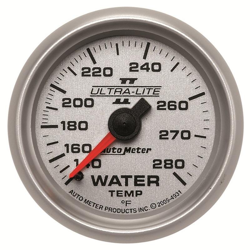 Autometer Ultra-Lite II 52mm 140-280 Deg F Mechanical Water Temp Gauge 4931 Main Image