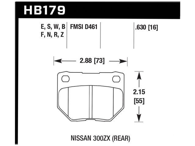 Hawk HP Plus Brake Pads Rear Nissan 300ZX Base 1989-1993