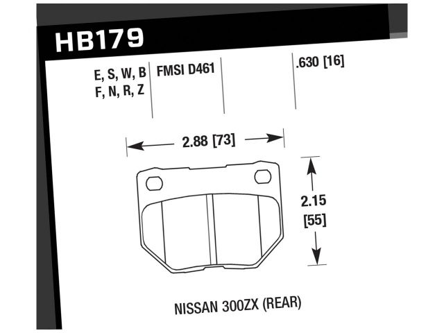 Hawk Street HPS Brake Pads Rear Nissan 300ZX Base 1989-1993