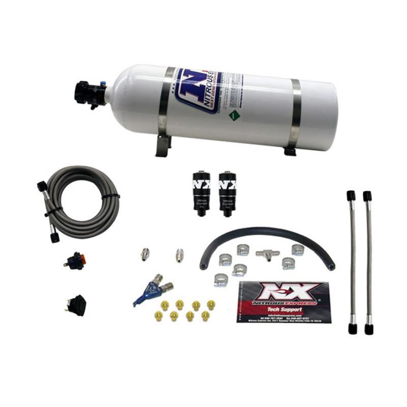 Nitrous Express Hitman EFI Single Nozzle Piranha Nitrous Kit (35-75HP) w/15lb Bottle 20001-15 Main Image