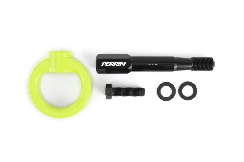 Perrin 15-17 Subaru WRX/STI Tow Hook Kit (Front) - Neon Yellow PSP-BDY-232NY Main Image