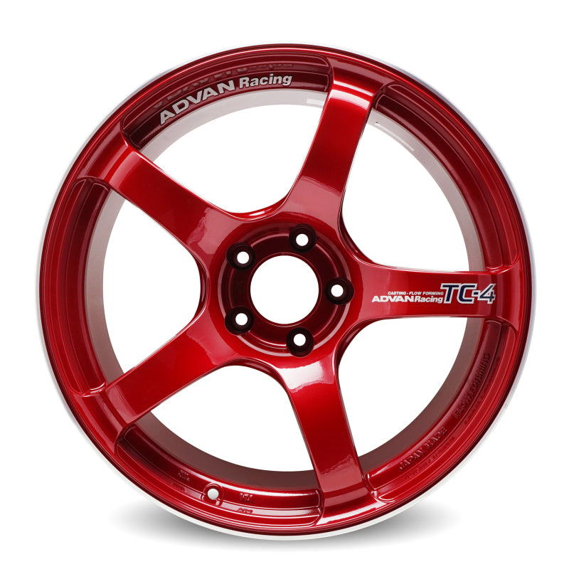 Advan TC4 17x7.5 +40 4-100 Racing Candy Red & Ring Wheel YAD7F40ACRR