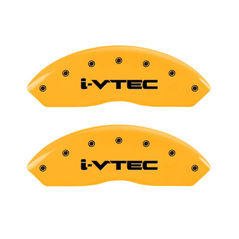 MGP 4 Caliper Covers Engraved Front & Rear i-Vtec Yellow finish black ch 39016SIVTYL Main Image