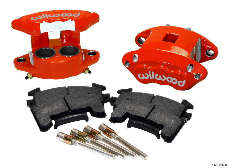 Wilwood D154 Front Caliper Kit - Red, 1.62 / 1.62" Piston, 0.81" Rotor