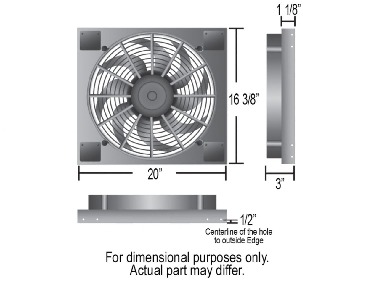 Derale RAD Fan/Aluminum Shroud Assembly