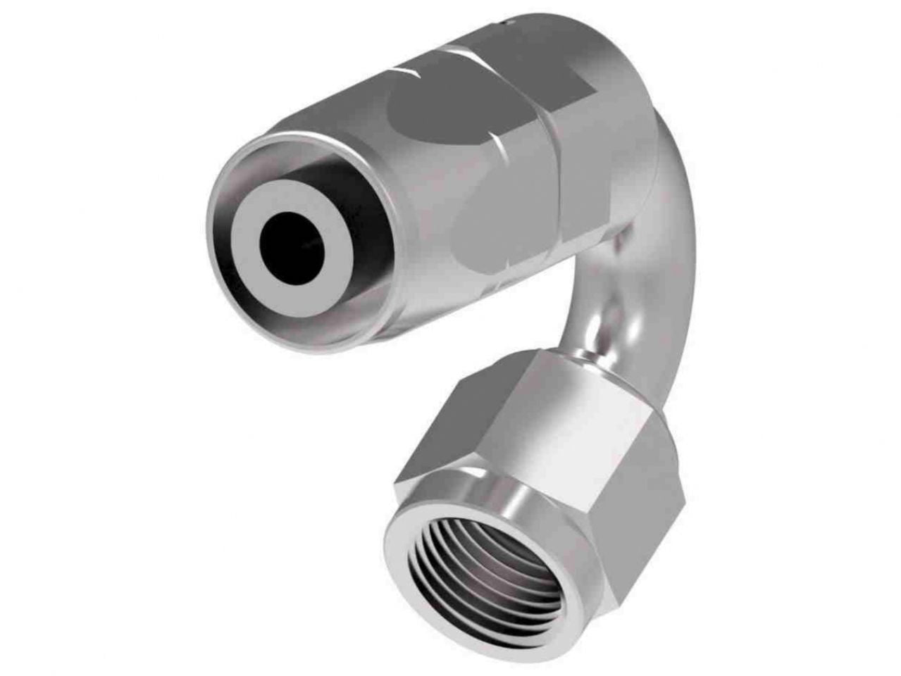 Aeroquip -06AN Hose Size; 150 deg. Elbow; Aluminum; Bulk