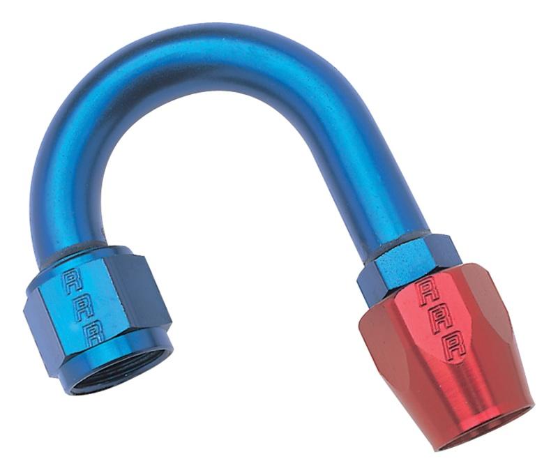 Russell Performance -12 AN Red/Blue 180 Degree Full Flow Hose End (1-1/2in Centerline Radius) 610290 Main Image