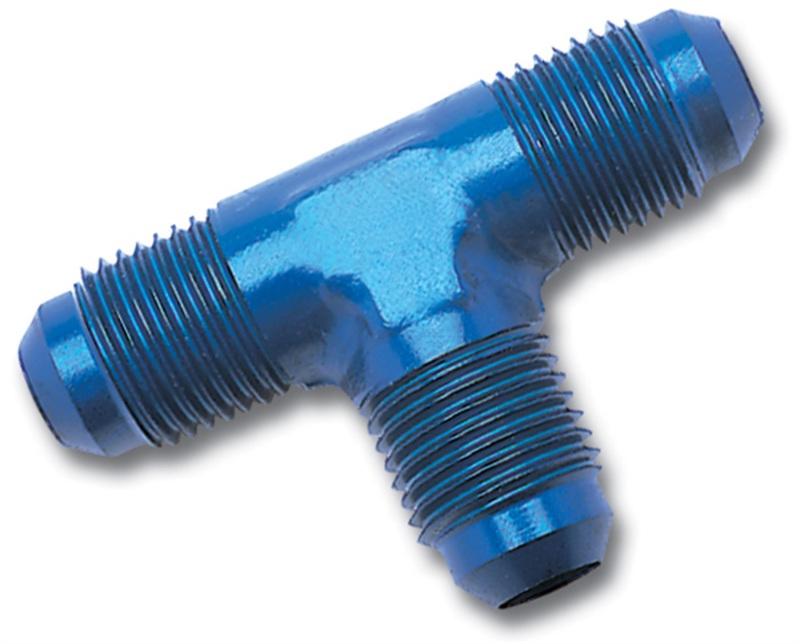 Russell Performance -16 AN NPT Flare Tee Fitting (Blue) 660110 Main Image