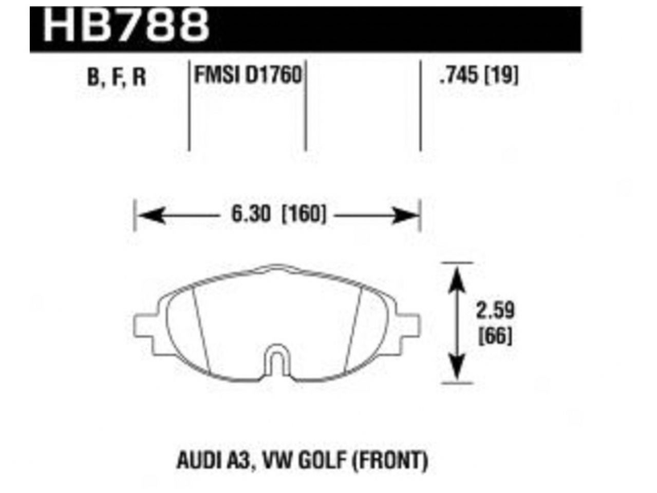 Hawk Brake Pads HB788B.745 Item Image