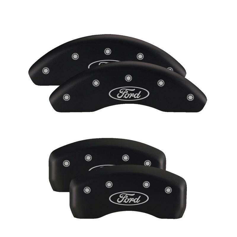 MGP 4 Caliper Covers Engraved Front & Rear Explorer Black finish silver ch 10215SXPLBK Main Image