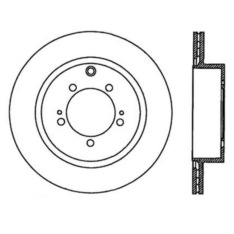 StopTech Power Slot 08-09 Evo 10 Slotted Left Rear Rotor 126.46075SL Main Image