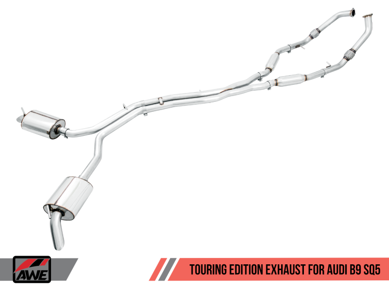 AWE Tuning Audi B9 SQ5 Non-Resonated Touring Edition Cat-Back Exhaust - No Tips (Turn Downs) 3020-31022