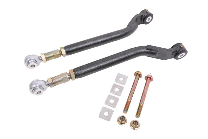 BMR 08-17 Challenger Rear On-Car Adj. Toe Rods Delrin/Rod End Combo - Black Hammertone TR110H