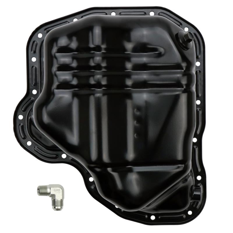 Wehrli 11-16 Chevrolet 6.6L LML Duramax Lower Oil Pan w/Twin Turbo Drain Fitting WCF100385 Main Image