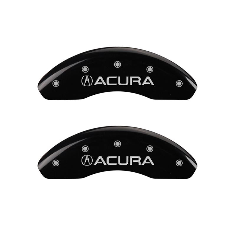 MGP 4 Caliper Covers Engraved Front & Rear Acura Black finish silver ch 39012SACUBK Main Image