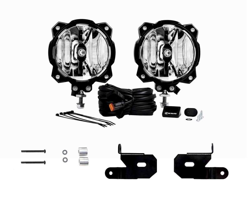 KC HiLiTES Jeep JL/JT A-Pillar/Cowl Mount Kit w/6in. Gravity LED Pro6 Driving Beam Lights 97112 Main Image