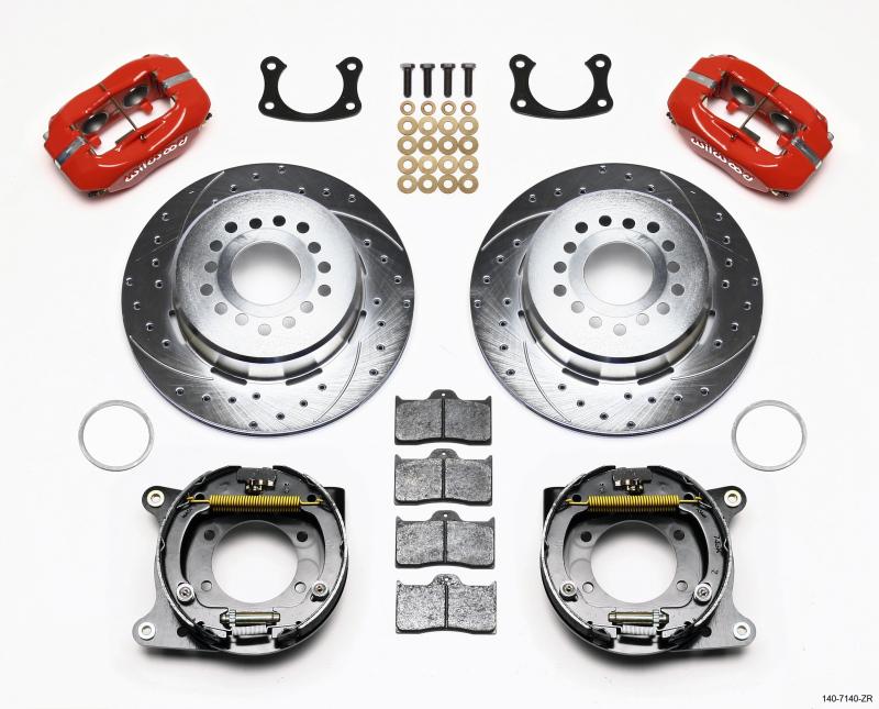 Wilwood Forged Dynalite P/S P-B Kit Drill-Zinc Red New Big Ford 2.50in Offset 140-7140-ZR Main Image