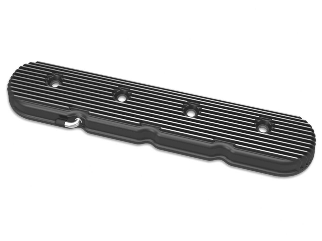 Holley Vintage Series Finned LS Valve Covers, Standard Height - Satin Black