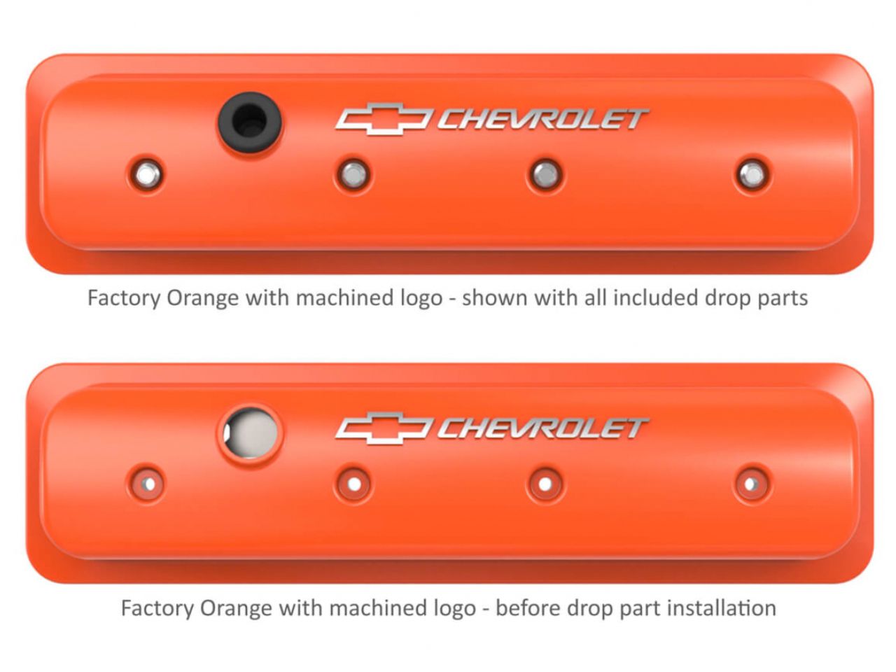 Holley GM Muscle Series Center Bolt Valve Covers - Factory Orange