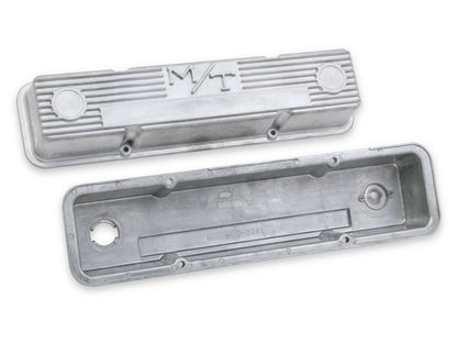Holley M/T Valve Covers for Small Block Chevy Engines - Natural Cast Finish