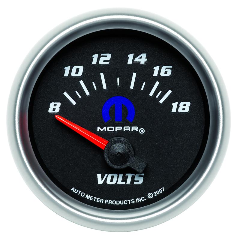 Autometer Mopar 52.4mm SSE 8-18 Volts Voltmeter Gauge 880021 Main Image