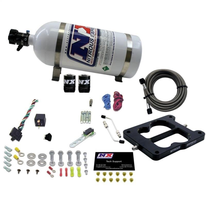 Nitrous Express Q-Jet/Holley Spread Bore Nitrous Kit (50-300HP) w/10lb Bottle 30080-10 Main Image