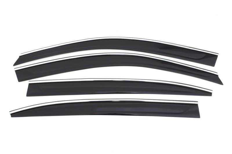 AVS 13-17 Honda Accord Ventvisor Low Profile Deflectors 4pc - Smoke w/Chrome Trim 794017 Main Image