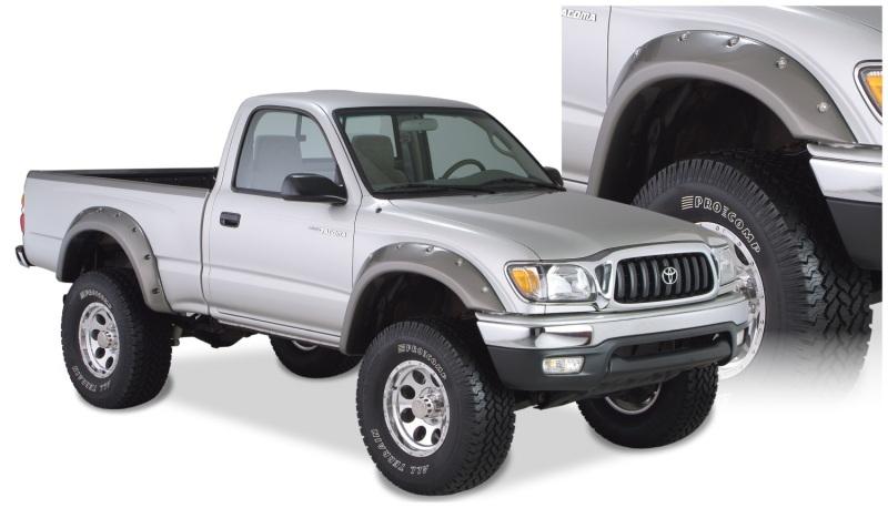 Bushwacker 95-04 Toyota Tacoma Fleetside Cutout Style Flares 4pc 74.5in Bed w/ 4WD Only - Black 31919-02 Main Image