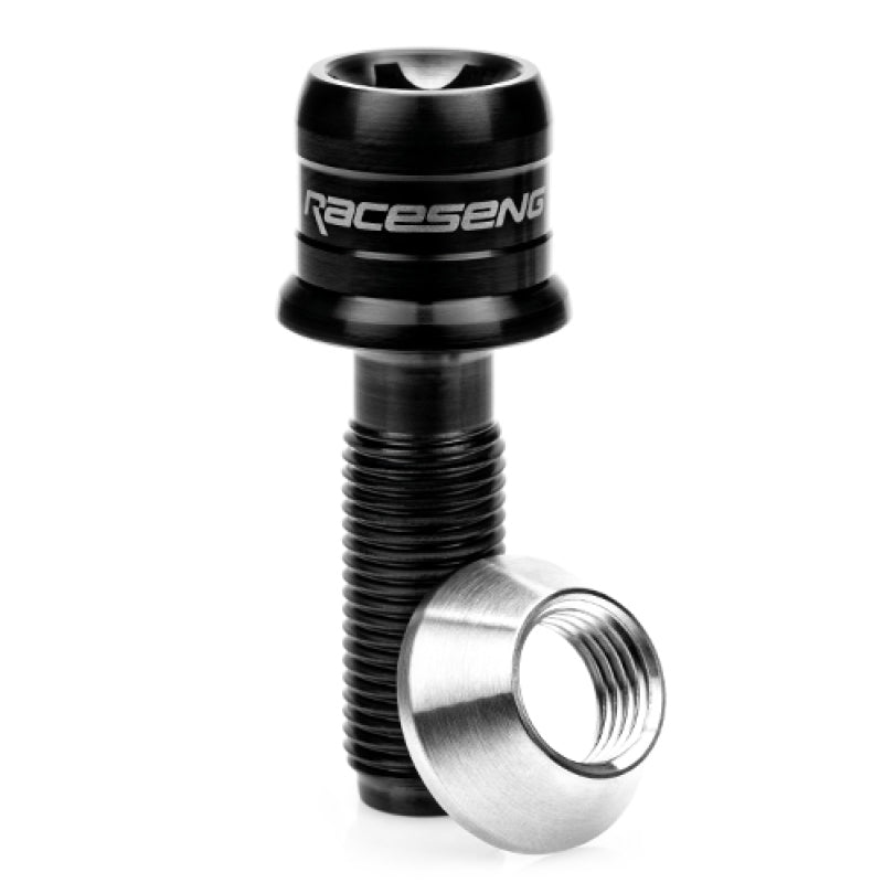 Raceseng TLR-1 Titanium Lug Bolt (Single) - M14x1.5mm / Conical 60 Deg. Floating Seat - Brushed Blk 01033BRB-103102