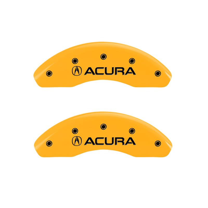 MGP 4 Caliper Covers Engraved Front Acura Rear ILX Yellow Finish Black Char 2017 Acura ILX 39020SILXYL Main Image