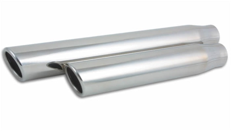 Vibrant 3" Round Stainless Steel Tip (Single Wall, Angle Cut) - 2.5" inlet, 11