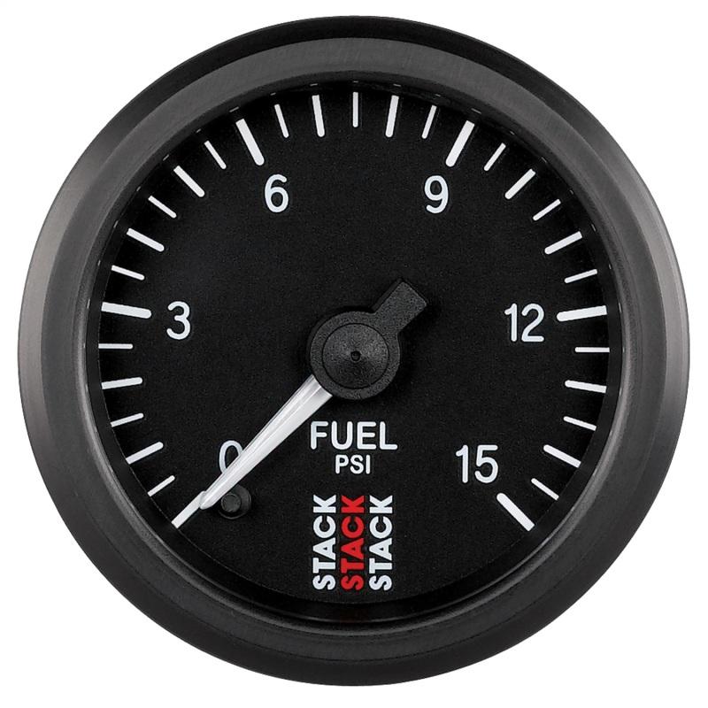 Autometer Stack 52mm 0-15 PSI 1/8in NPTF Male Pro Stepper Motor Fuel Pressure Gauge - Black ST3304 Main Image