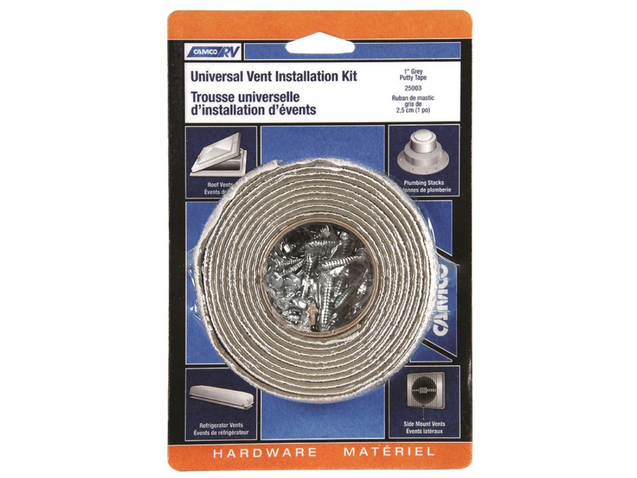 Camco Universal Vent Installation Kit - With Putty Tape Bilingual