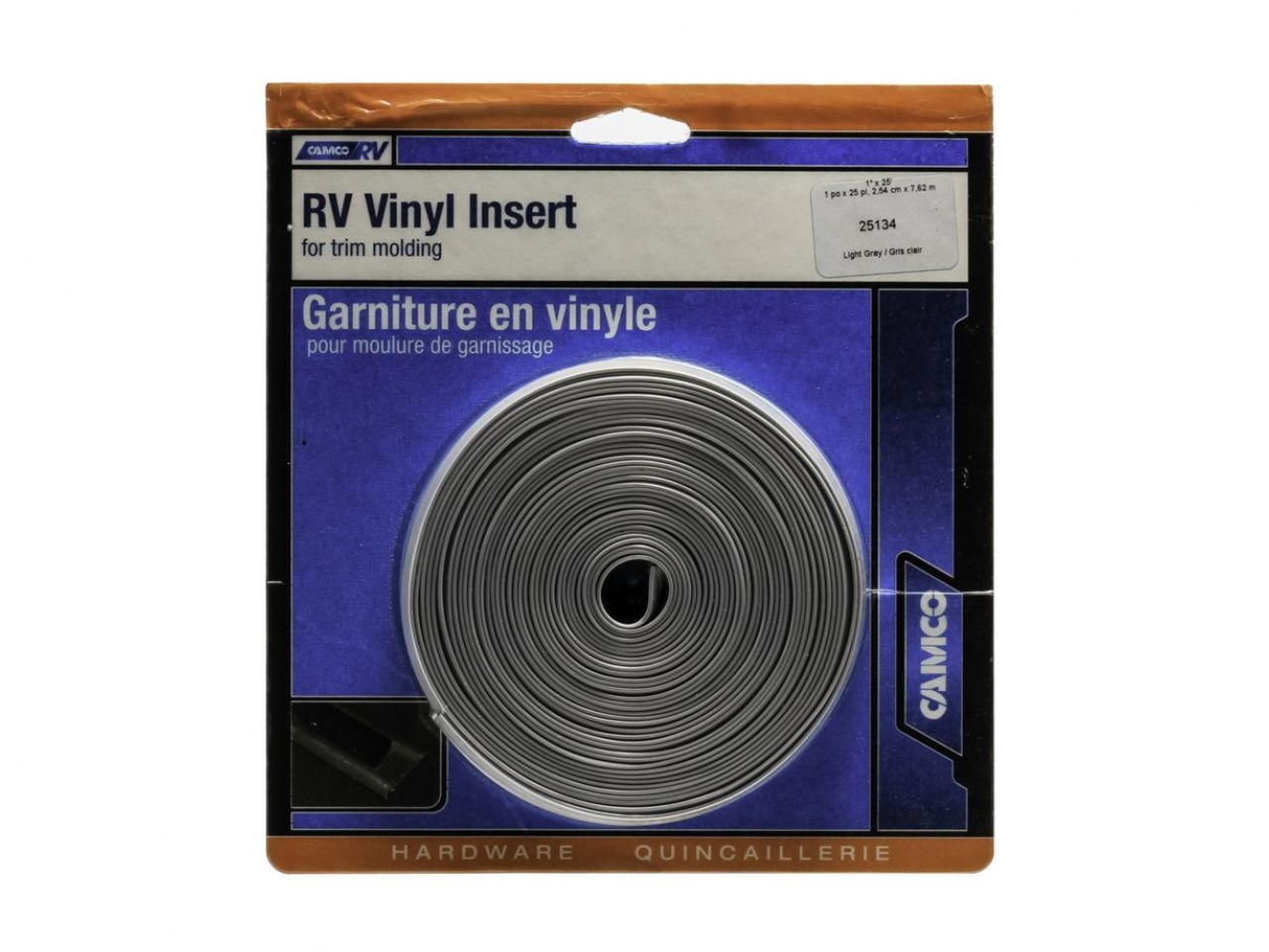 Camco Vinyl Trim Insert - 1" x 25' Lt. Gray Bilingual