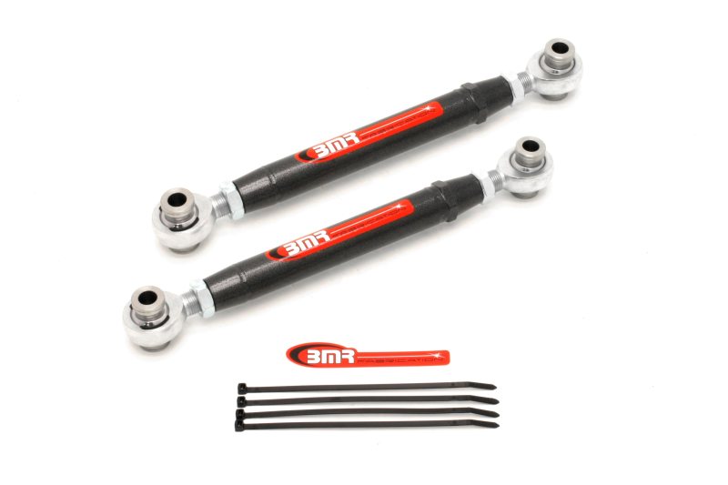 BMR 10-15 5th Gen Camaro Rear Adj. Rod Ends Toe Rods - Black Hammertone TR004H