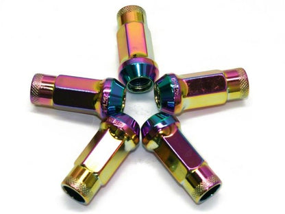 Muteki SR48 Extended Racing Lug Nuts  M12x1.25mm Neo Chrome 20pcs