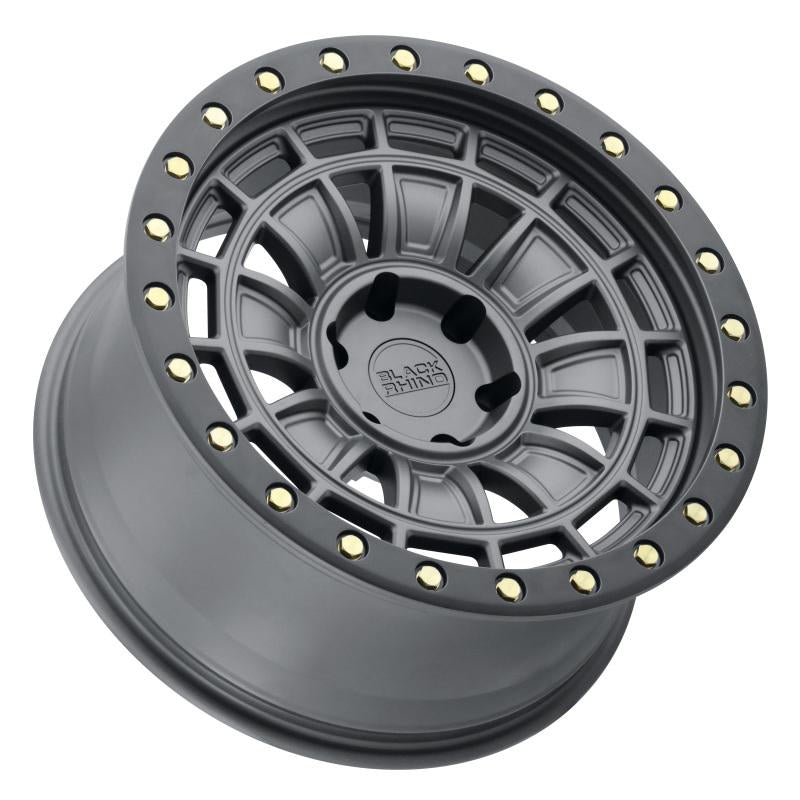 Black Rhino Dalton 18x9.5 5x127 ET-12 CB 71.6 Matte Gunmetal w/Black Lip Edge & Brass Bolts Wheel 1895DAL-25127G71 Main Image