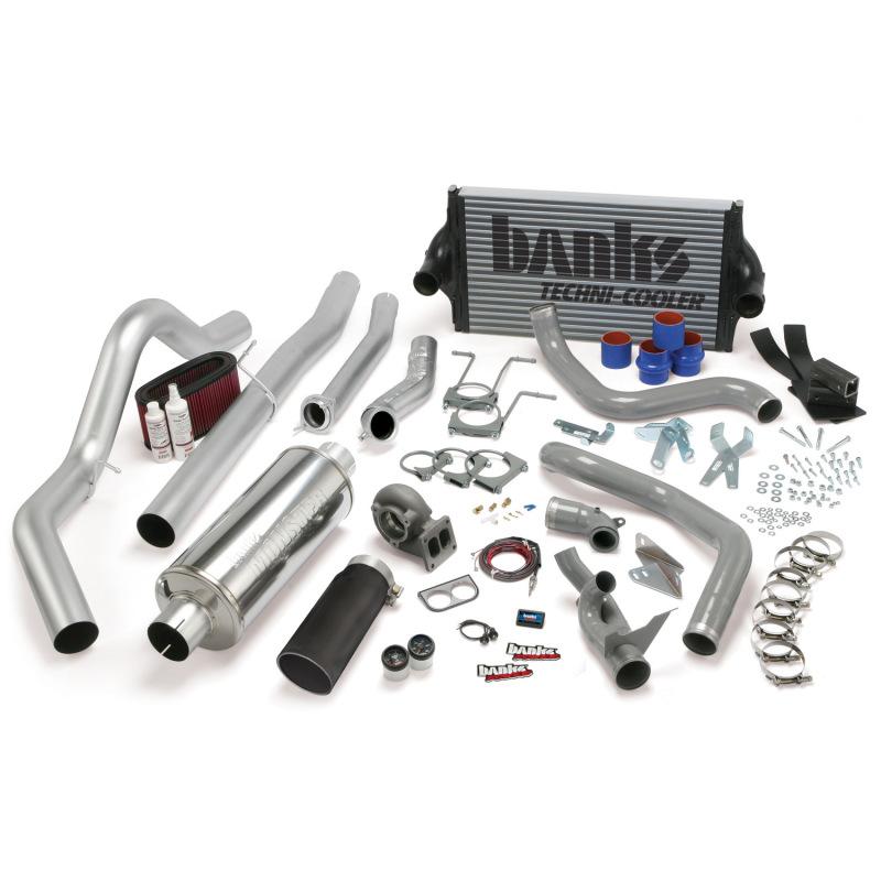 Banks Power 94-97 Ford 7.3L CCLB Man PowerPack System - SS Single Exhaust w/ Black Tip 46361-B Main Image