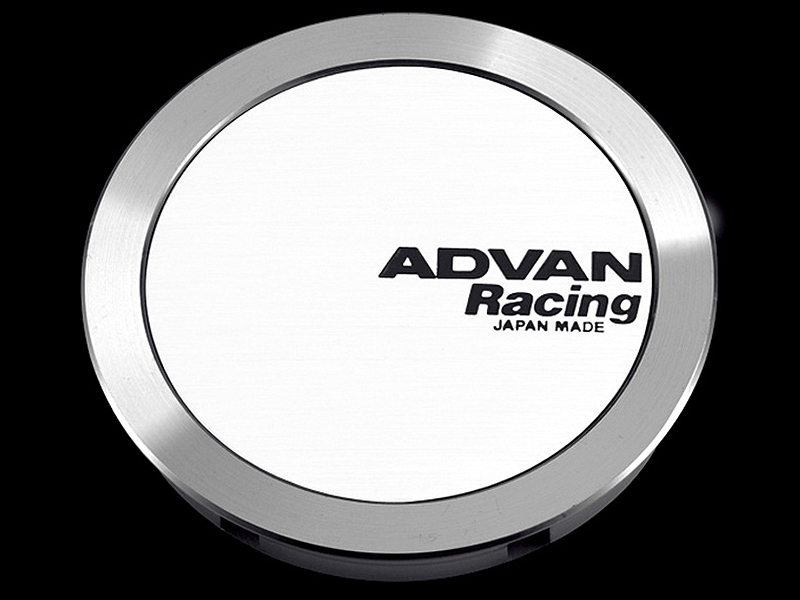 Advan 73mm Full Flat Centercap - White/Silver Alumite V2385