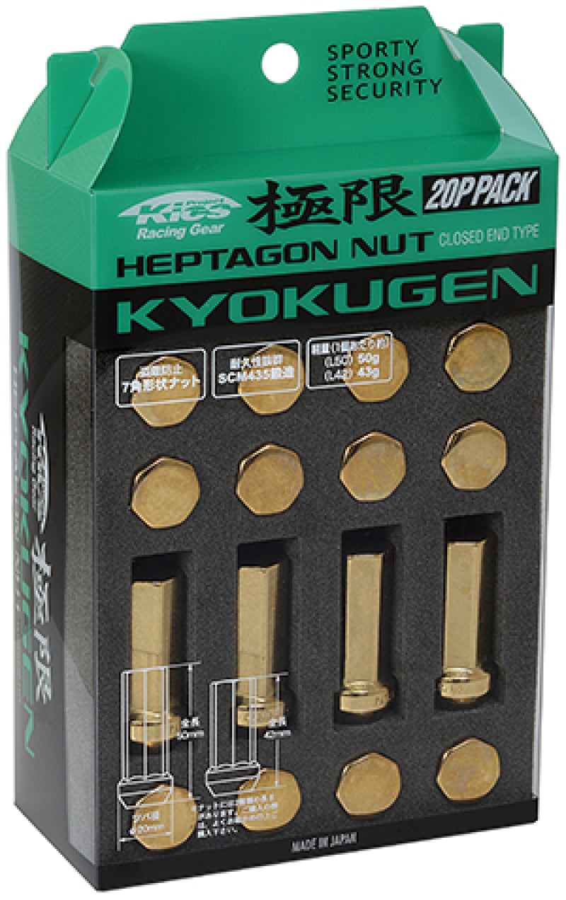 Project Kics 12x1.25 50mm Kyokugen Pack - Gold (20 Pcs) WHPF3GO50