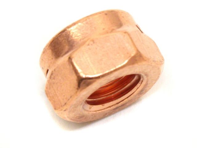 Diftech Copper Metric Flange Exhaust Lock Nut M10 x 1.50