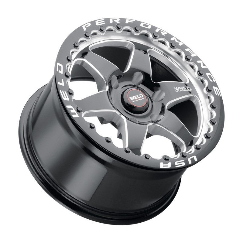 Weld S909 17x10 Ventura 6 Beadlock 6x135 ET42 BS7.25 Gloss BLK MIL DIA 87.1 S90970089P42