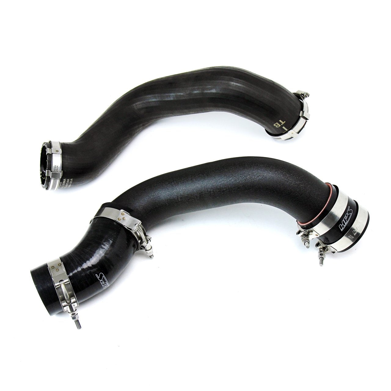 HPS Intercooler Hot Charge Pipe and Cold Side with Black Hoses 15-17 Ford Mustang Ecoboost 2.3L Turbo, Black
