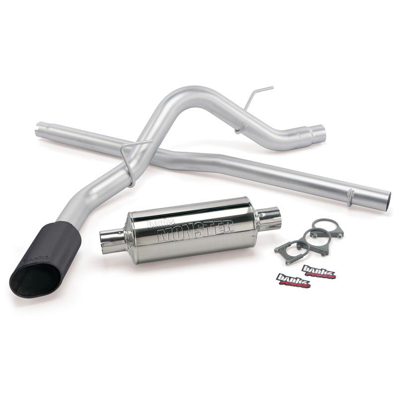 Banks Power 04-08 Ford F-150/Lincoln ECLB Monster Exhaust System - SS Single Exhaust w/ Black Tip 48742-B Main Image