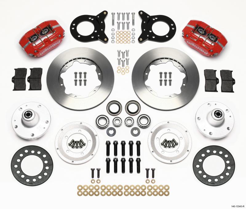 Wilwood Dynapro Dust-Boot Front Kit 11.00in Red 1965-1969 Mustang Disc & Drum Spindle 140-13343-R Main Image